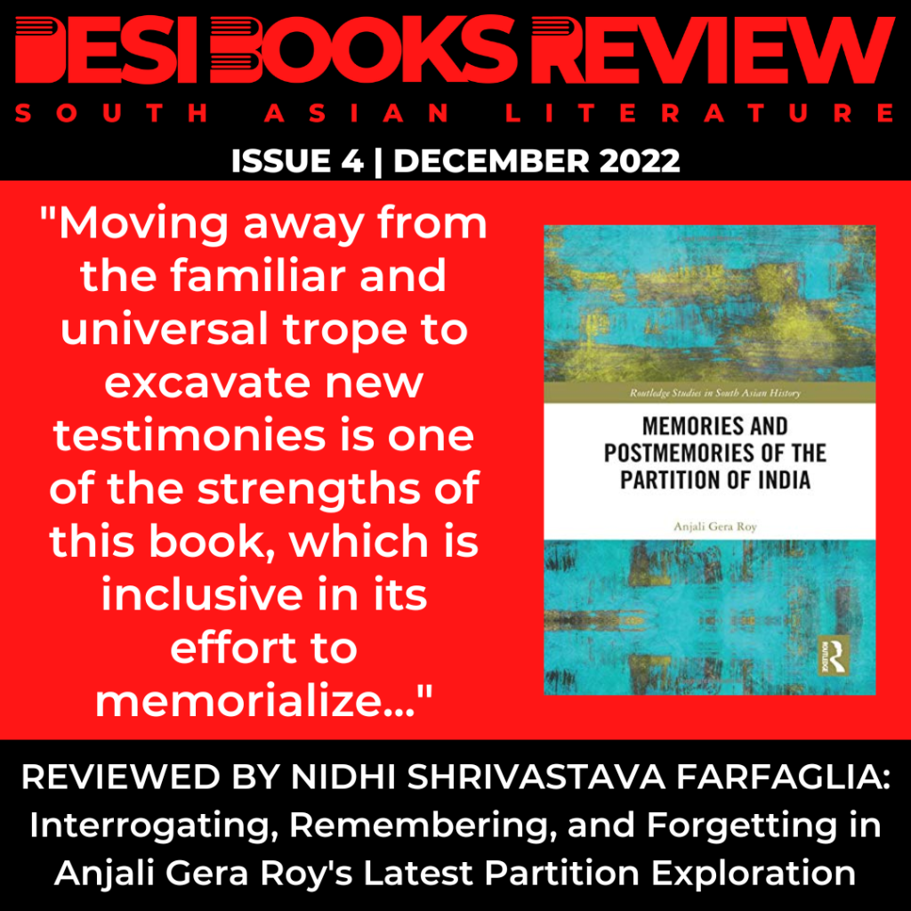 #DesiBooksReview 4: Interrogating, Remembering, and Forgetting in Anjali Gera Roy’s Latest Partition Exploration